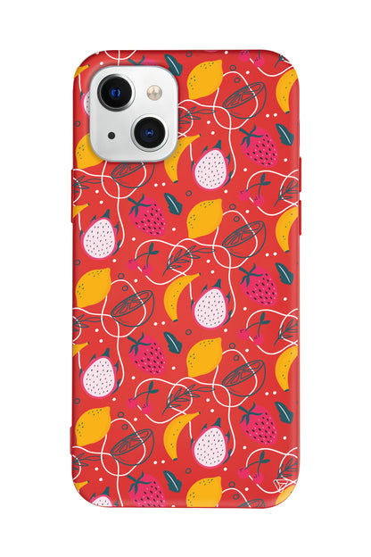 Cizgisel Meyveler 2 Lansman Model İçi Kadife Silikon Telefon Kılıfı – Plus Serisine Özel