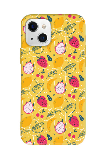 Cizgisel Meyveler 2 Lansman Model İçi Kadife Silikon Telefon Kılıfı – Plus Serisine Özel