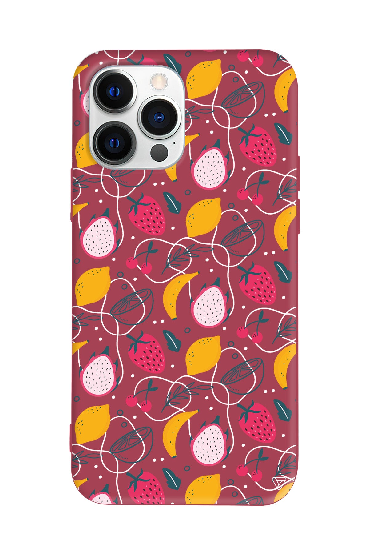 Cizgisel Meyveler 2 Lansman Model İçi Kadife Silikon Telefon Kılıfı