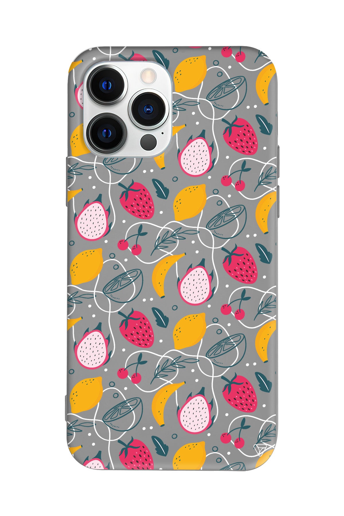 Cizgisel Meyveler 2 Lansman Model İçi Kadife Silikon Telefon Kılıfı