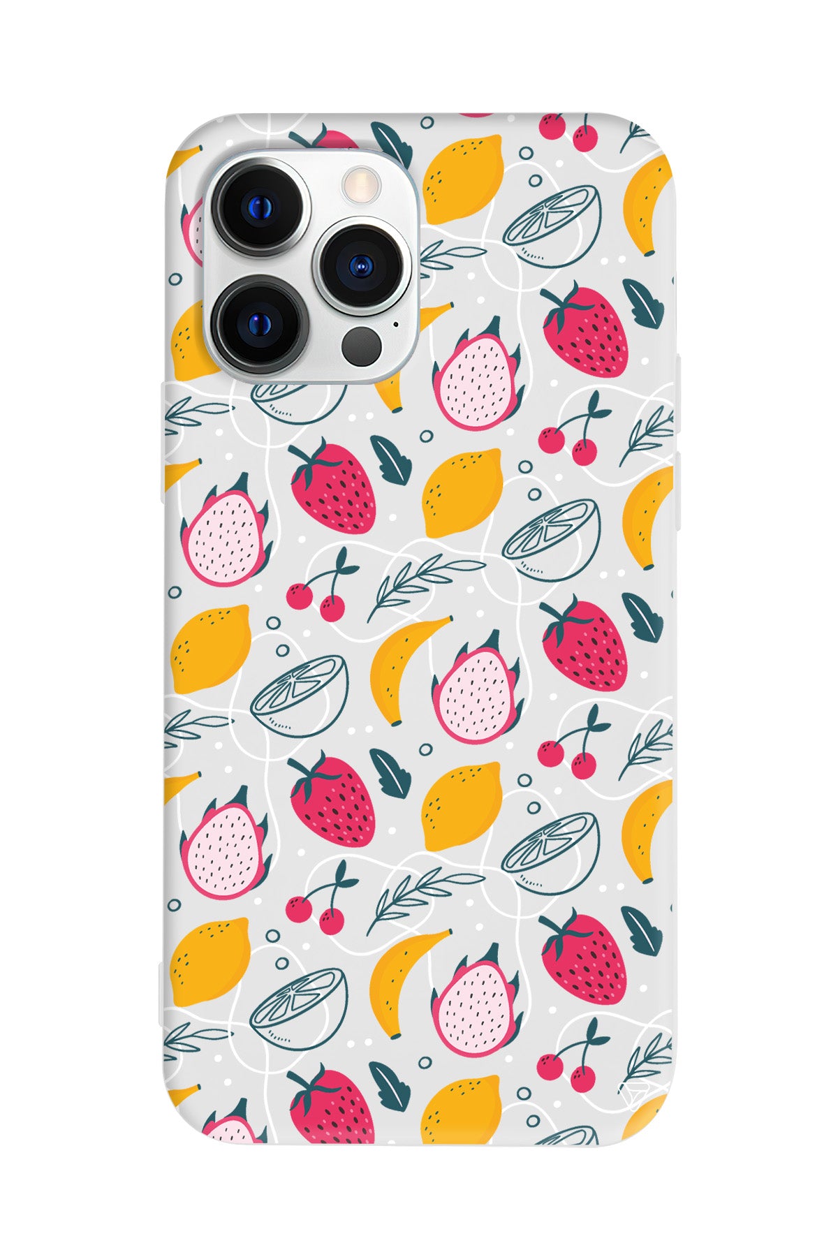 Cizgisel Meyveler 2 Lansman Model İçi Kadife Silikon Telefon Kılıfı