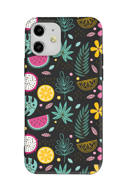 Cicekler Meyveler Lansman Model İçi Kadife Silikon Telefon Kılıfı