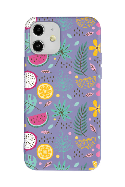 Cicekler Meyveler Lansman Model İçi Kadife Silikon Telefon Kılıfı