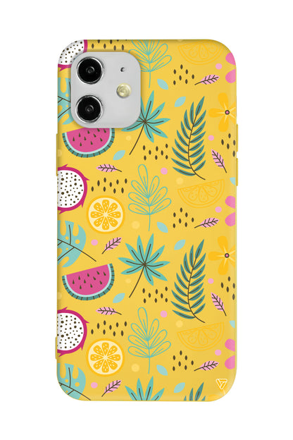 Cicekler Meyveler Lansman Model İçi Kadife Silikon Telefon Kılıfı