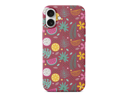 Cicekler Meyveler Lansman Model İçi Kadife Silikon Telefon Kılıfı