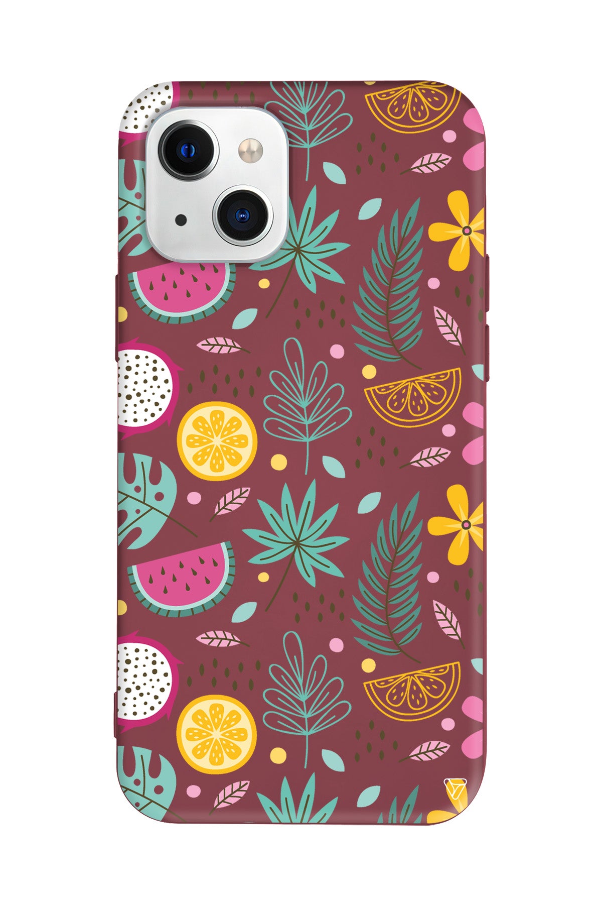 Cicekler Meyveler Lansman Model İçi Kadife Silikon Telefon Kılıfı