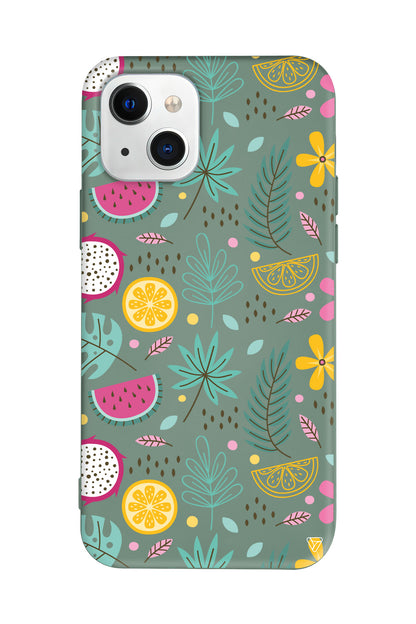 Cicekler Meyveler Lansman Model İçi Kadife Silikon Telefon Kılıfı