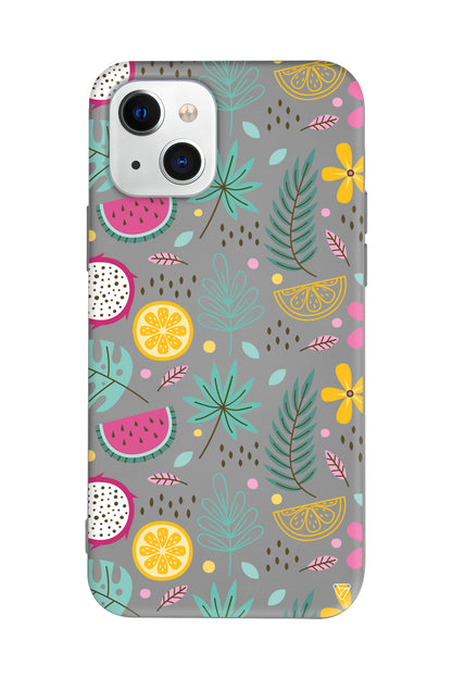 Cicekler Meyveler Lansman Model İçi Kadife Silikon Telefon Kılıfı