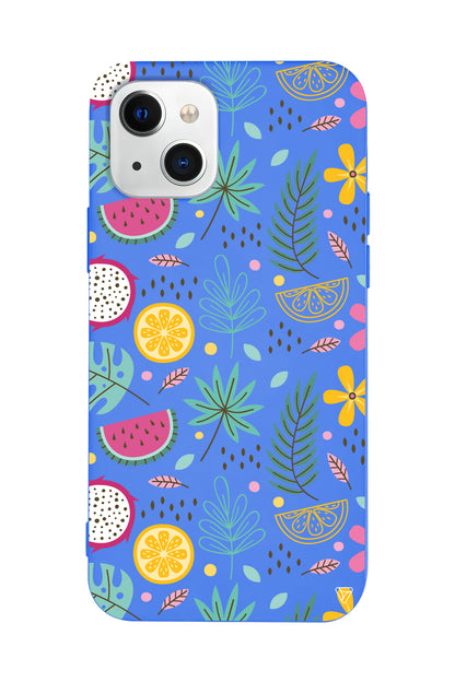 Cicekler Meyveler Lansman Model İçi Kadife Silikon Telefon Kılıfı