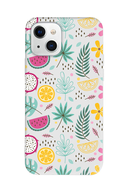 Cicekler Meyveler Lansman Model İçi Kadife Silikon Telefon Kılıfı