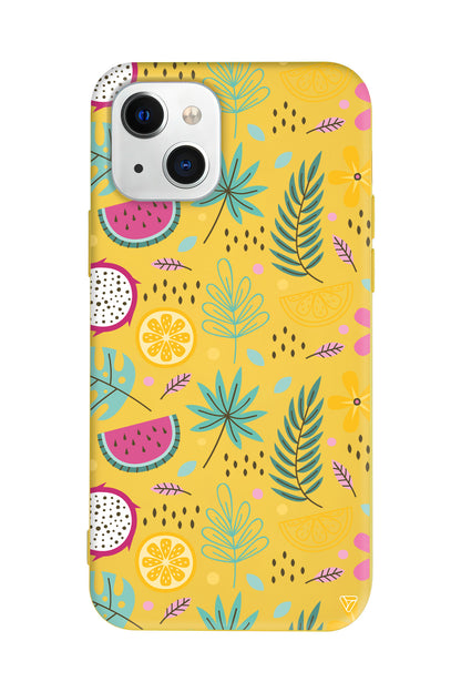 Cicekler Meyveler Lansman Model İçi Kadife Silikon Telefon Kılıfı