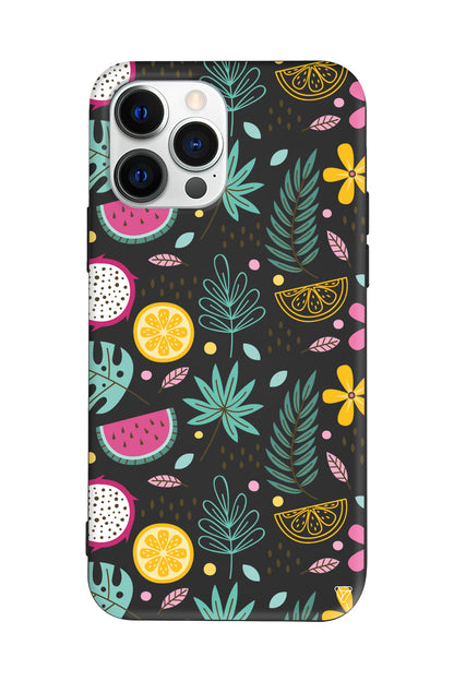 Cicekler Meyveler Lansman Model İçi Kadife Silikon Telefon Kılıfı