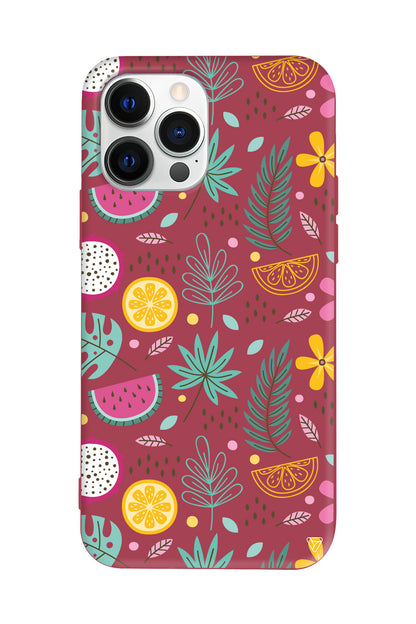 Cicekler Meyveler Lansman Model İçi Kadife Silikon Telefon Kılıfı