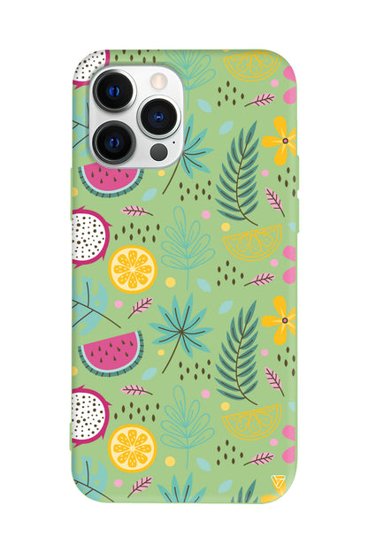 Cicekler Meyveler Lansman Model İçi Kadife Silikon Telefon Kılıfı