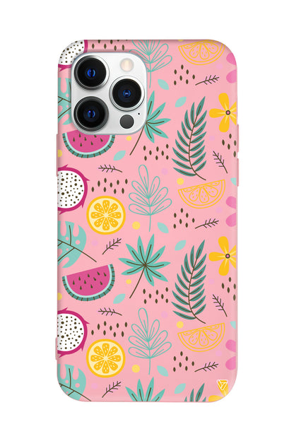 Cicekler Meyveler Lansman Model İçi Kadife Silikon Telefon Kılıfı