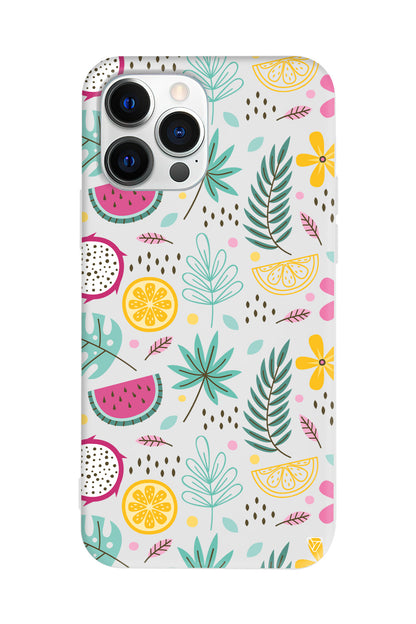 Cicekler Meyveler Lansman Model İçi Kadife Silikon Telefon Kılıfı