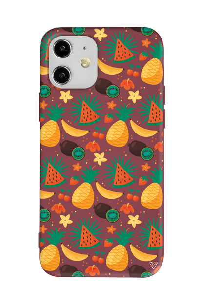 Kivili Meyveler Lansman Model İçi Kadife Silikon Telefon Kılıfı