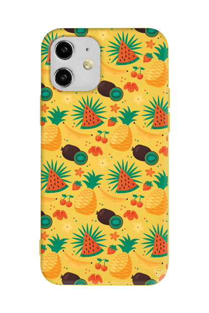 Kivili Meyveler Lansman Model İçi Kadife Silikon Telefon Kılıfı