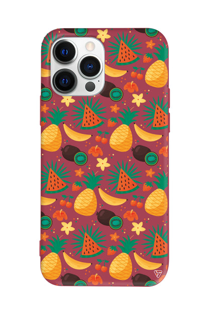 Kivili Meyveler Lansman Model İçi Kadife Silikon Telefon Kılıfı