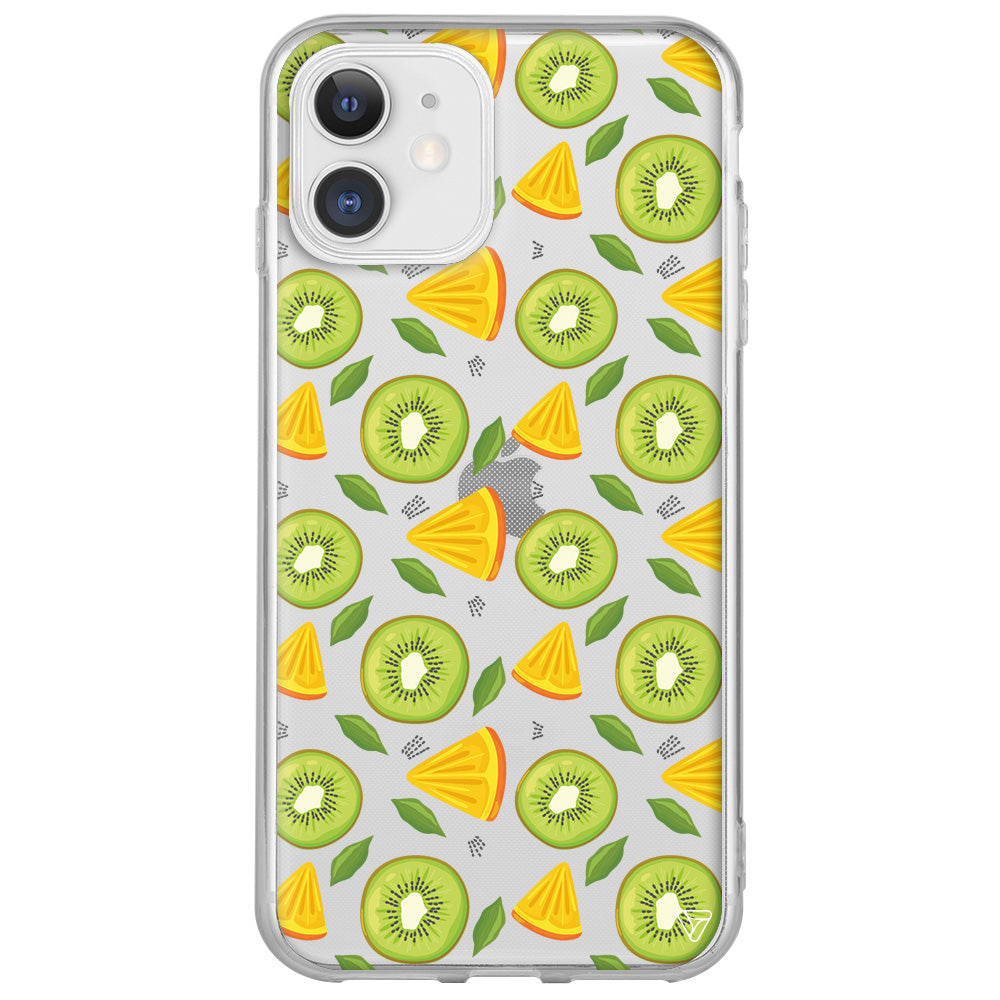 Kivi ve Portakal Lansman Model İçi Kadife Silikon Telefon Kılıfı