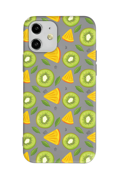 Kivi ve Portakal Lansman Model İçi Kadife Silikon Telefon Kılıfı