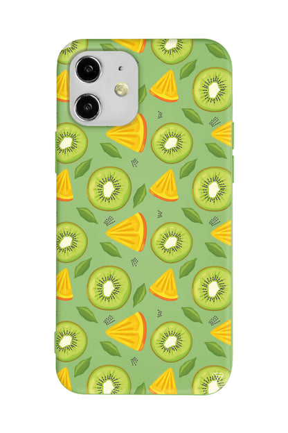 Kivi ve Portakal Lansman Model İçi Kadife Silikon Telefon Kılıfı