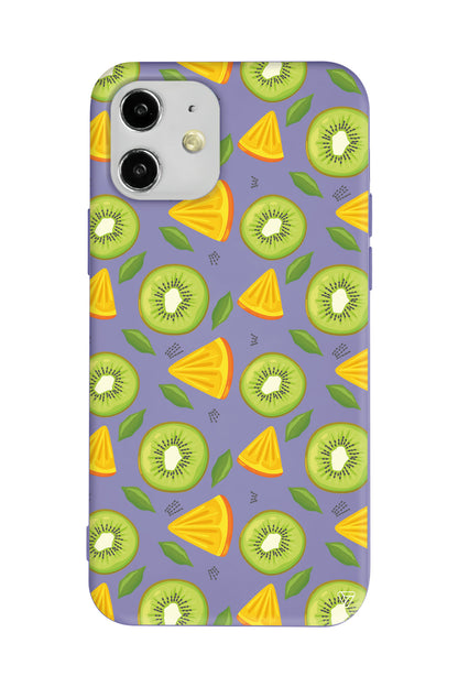 Kivi ve Portakal Lansman Model İçi Kadife Silikon Telefon Kılıfı