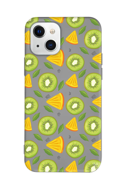 Kivi ve Portakal Lansman Model İçi Kadife Silikon Telefon Kılıfı