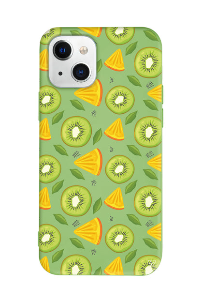 Kivi ve Portakal Lansman Model İçi Kadife Silikon Telefon Kılıfı – Plus Serisine Özel