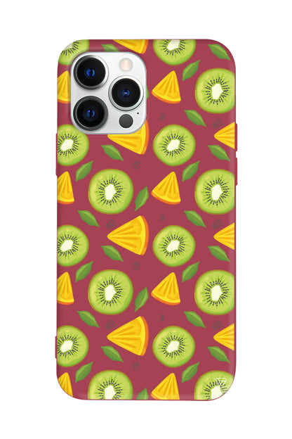 Kivi ve Portakal Lansman Model İçi Kadife Silikon Telefon Kılıfı