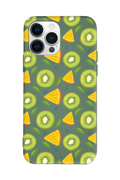 Kivi ve Portakal Lansman Model İçi Kadife Silikon Telefon Kılıfı