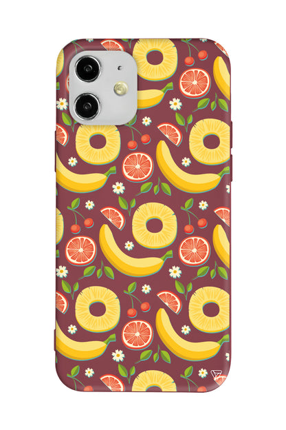 Muz Greyfurt Lansman Model İçi Kadife Silikon Telefon Kılıfı