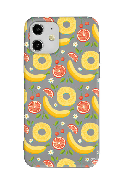 Muz Greyfurt Lansman Model İçi Kadife Silikon Telefon Kılıfı