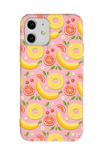 Muz Greyfurt Lansman Model İçi Kadife Silikon Telefon Kılıfı