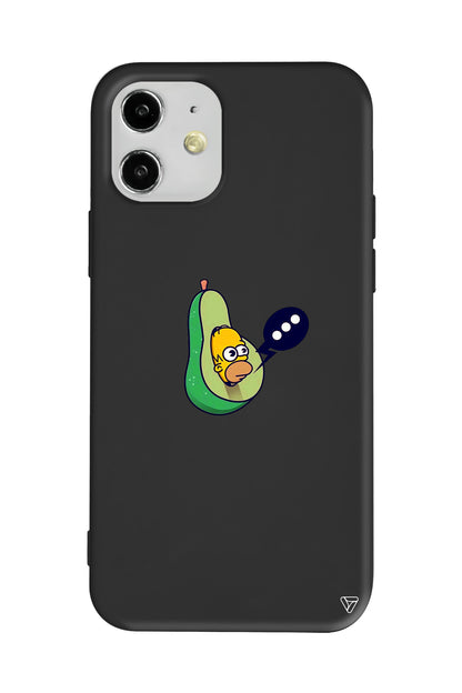 Avokado Simpson Lansman Model İçi Kadife Silikon Telefon Kılıfı