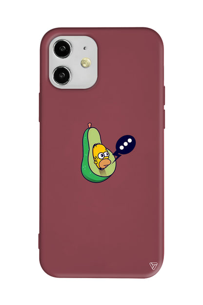 Avokado Simpson Lansman Model İçi Kadife Silikon Telefon Kılıfı