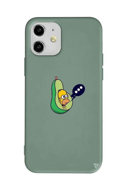 Avokado Simpson Lansman Model İçi Kadife Silikon Telefon Kılıfı