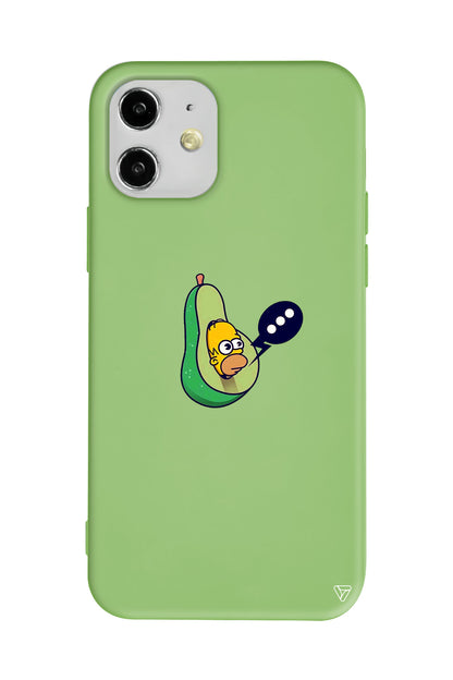 Avokado Simpson Lansman Model İçi Kadife Silikon Telefon Kılıfı