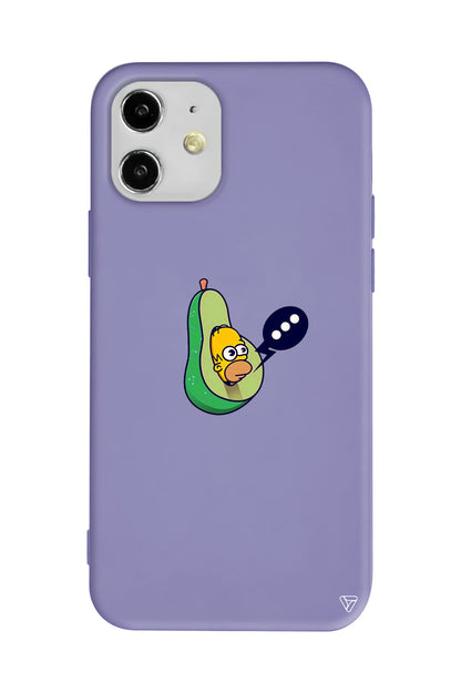 Avokado Simpson Lansman Model İçi Kadife Silikon Telefon Kılıfı