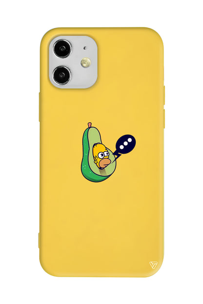Avokado Simpson Lansman Model İçi Kadife Silikon Telefon Kılıfı