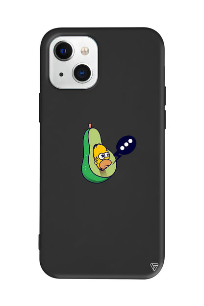 Avokado Simpson Lansman Model İçi Kadife Silikon Telefon Kılıfı