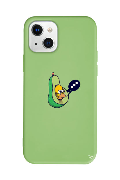 Avokado Simpson Lansman Model İçi Kadife Silikon Telefon Kılıfı – Plus Serisine Özel