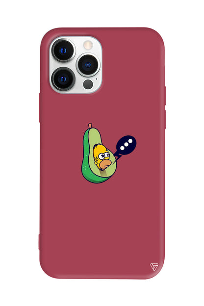 Avokado Simpson Lansman Model İçi Kadife Silikon Telefon Kılıfı