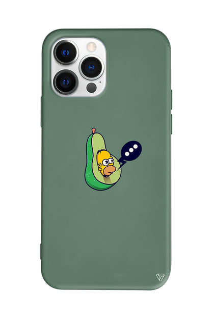 Avokado Simpson Lansman Model İçi Kadife Silikon Telefon Kılıfı