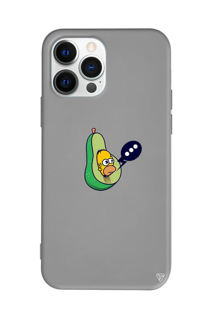 Avokado Simpson Lansman Model İçi Kadife Silikon Telefon Kılıfı