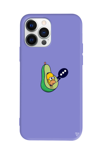 Avokado Simpson Lansman Model İçi Kadife Silikon Telefon Kılıfı