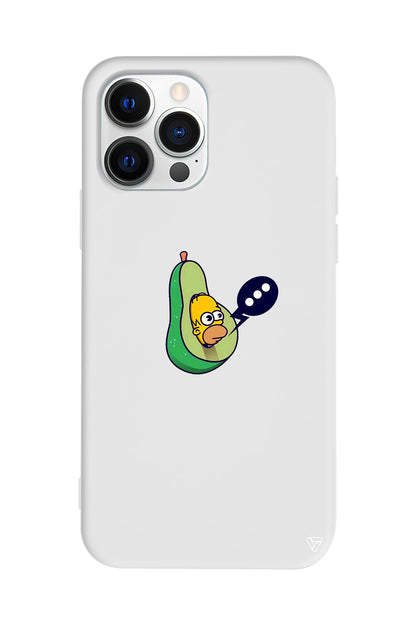 Avokado Simpson Lansman Model İçi Kadife Silikon Telefon Kılıfı