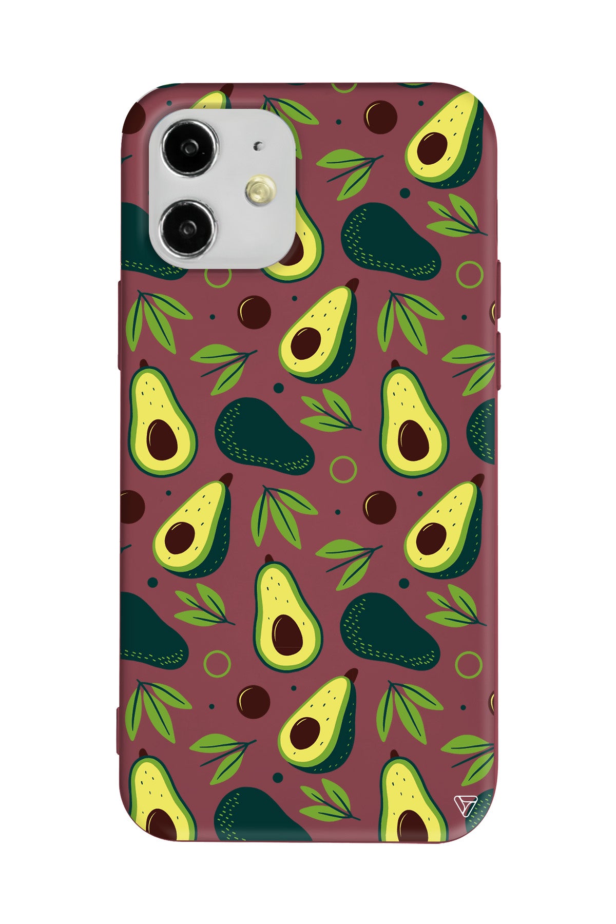 Avokado Deseni Lansman Model İçi Kadife Silikon Telefon Kılıfı