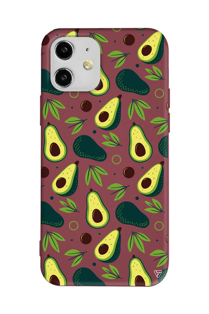 Avokado Deseni Lansman Model İçi Kadife Silikon Telefon Kılıfı