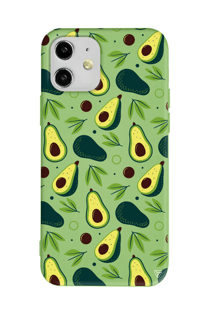 Avokado Deseni Lansman Model İçi Kadife Silikon Telefon Kılıfı